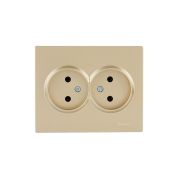 Розетка VESNA двойная без заземл. ПБТ зол. LEZARD 742-3600-128B