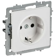 Розетка BRITE РС11-1-0-БрАБ 16А с заземл. без защ. шторок механизм арктич. бел. IEK BR-R11-16-K91