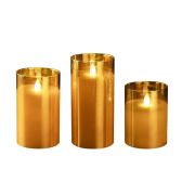 Свеча декоративная CL7-SET3-gd с пультом 3хAAA для каждой свечи (не в компл.) зол. (уп.3шт) ФАZА 5018822