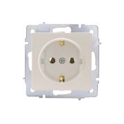 Розетка 1-м СП Vesna с заземл. ПБТ механизм жемчуж./бел. перламутр LEZARD 742-3088-122B