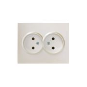 Розетка 2-м СП VESNA без заземл. ПБТ жемчуж./бел. перламутр LEZARD 742-3000-128B