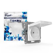 Розетка 1-м СП Pixel IP44 с заземл. с крышкой механизм бел. TOKOV ELECTRIC TKE-PX-R1ZSW1-C01-IP44