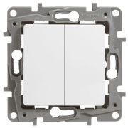 Выключатель 2-кл. СП Etika 10А IP20 250В 10AX безвинтов. зажимы механизм бел. IEK 672202