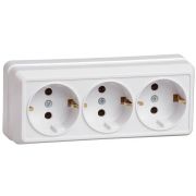 Розетка 3-м ОП Октава РС23-3-ОБ 16А IP20 с заземл. бел. GENERICA ERO31-K01-16-DC