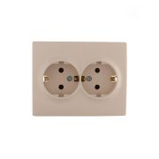 Розетка 2-м СП Karina с заземл. термопласт крем. LEZARD 707-0300-127B