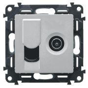 Панель лицевая Valena Life для розетки компьютерной + TV 2-м RJ45 + TV алюм. Leg 754832