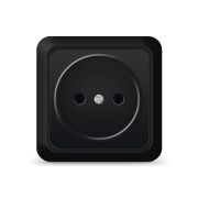 Розетка 1-м ОП Олимп 16А IP20 без заземл. черн. Universal 2224