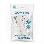 Удлинитель 4х10м с заземл. 16А IP20 3.5кВт ПВС 3х1 бел. DOMTOK 2395